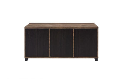 Nineel - Coffee Table - Obscure Glass, Rustic Oak & Black, alternate view 6 with wood construction