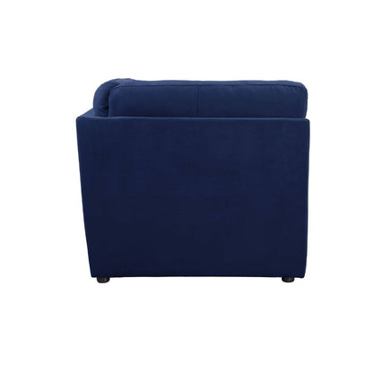 Crosby - Modular Wedge - Blue Fabric, alternate view 4 with wood construction
