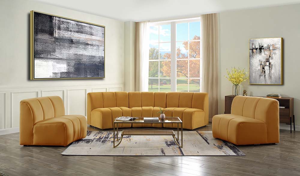 Felicia - Sectional Sofa, alternate view 4 with velvet upholstery
