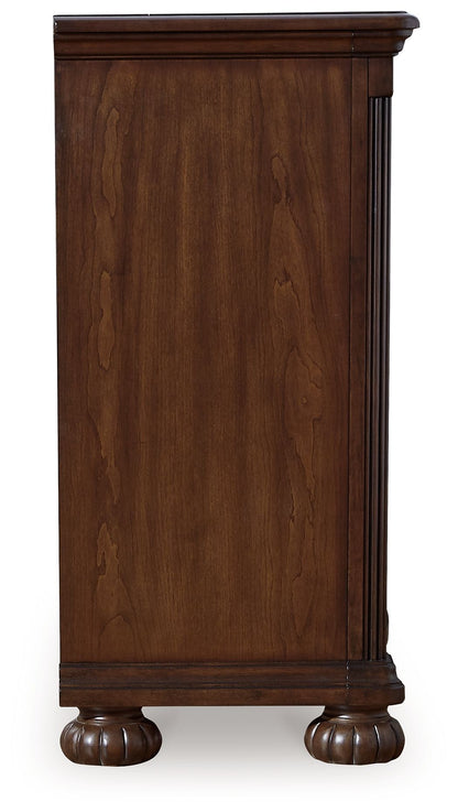 Lavinton - Dresser - Brown, alternate view 8 with wood construction