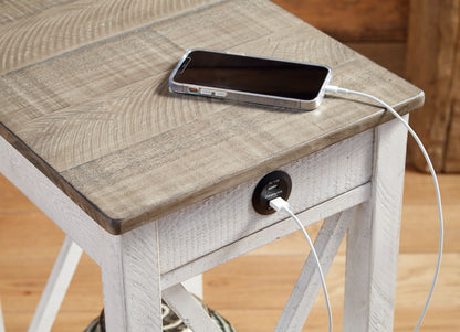 Adalane - Accent Table - White / Gray, alternate view 7 with engineered wood