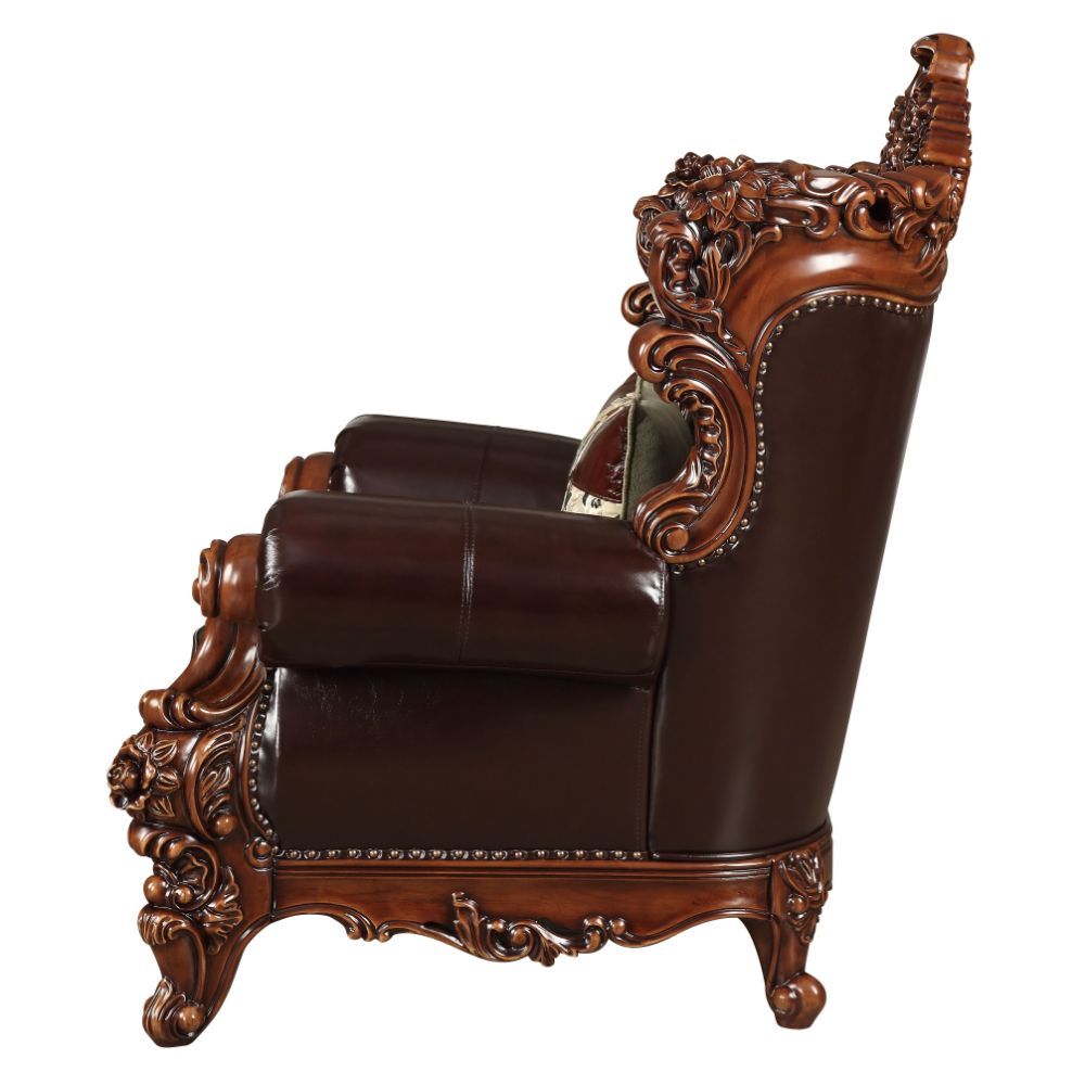 Forsythia - Chair - Espresso Top Grain Leather Match & Walnut, alternate view 7 with solid wood