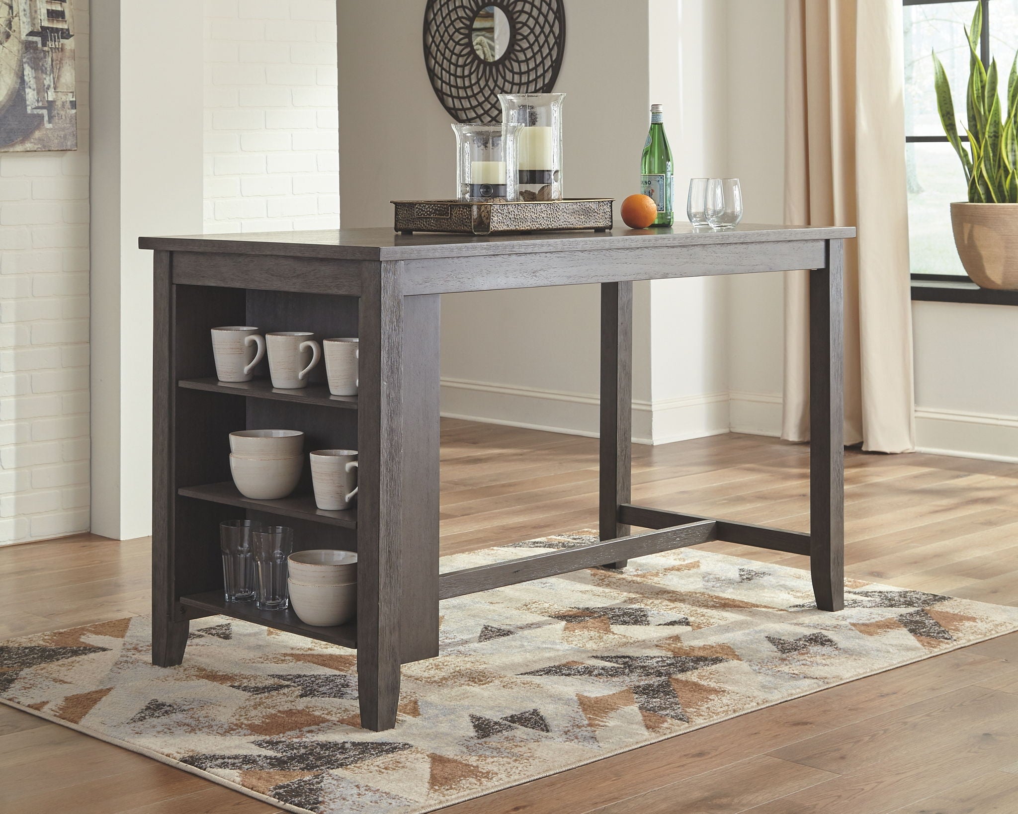 Caitbrook - Rectangular Counter Table Set, alternate view 11 with polyester fabric