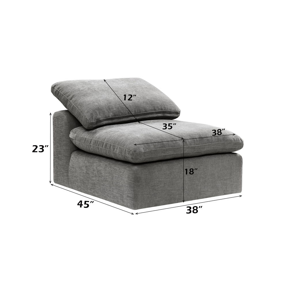 Naveen - Modular Armless Chair, alternate view 12 with linen fabric