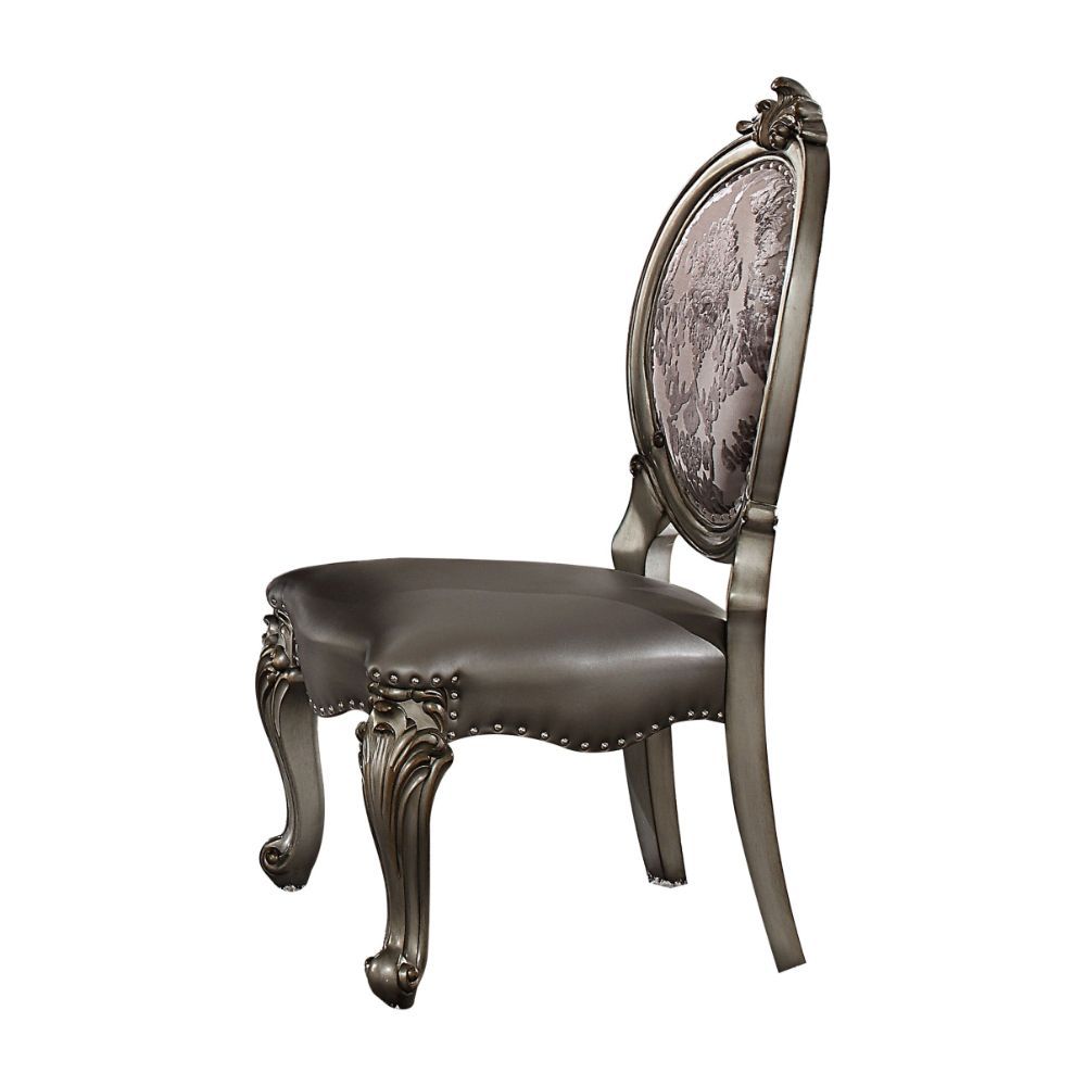 Versailles - Side Chair, product view with leather upholstery