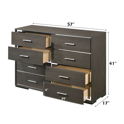 Escher - Dresser - Gray Oak, alternate view 4 with wood construction