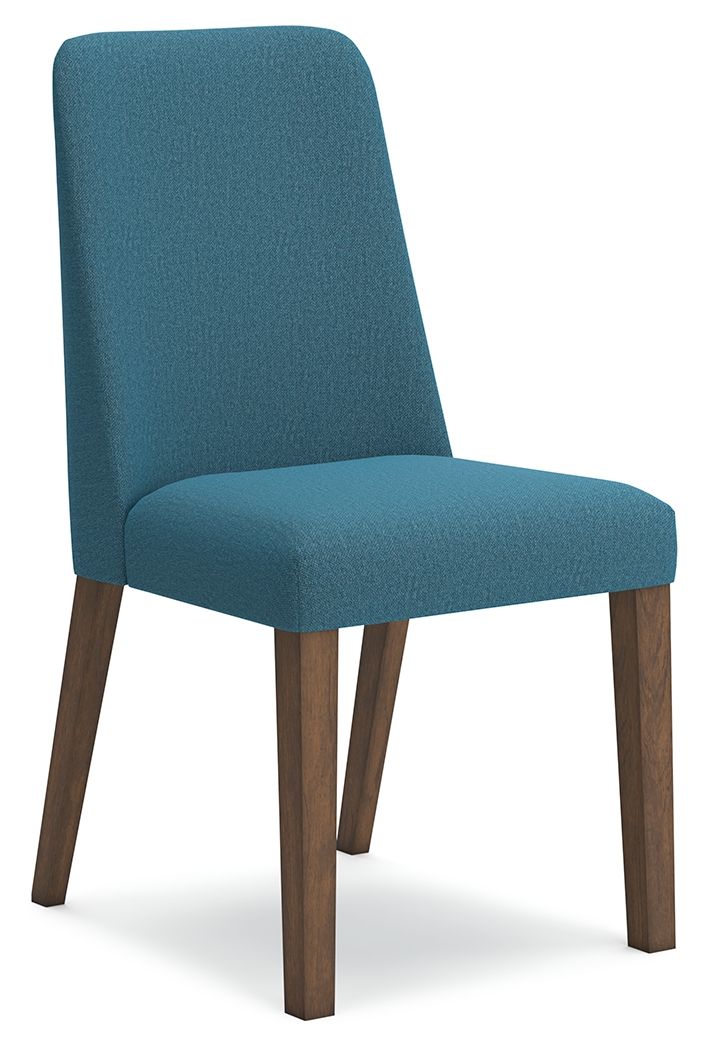 Lyncott - Dining Uph Side Chair (Set of 2) - Blue / Brown, alternate view 6 with polyester fabric