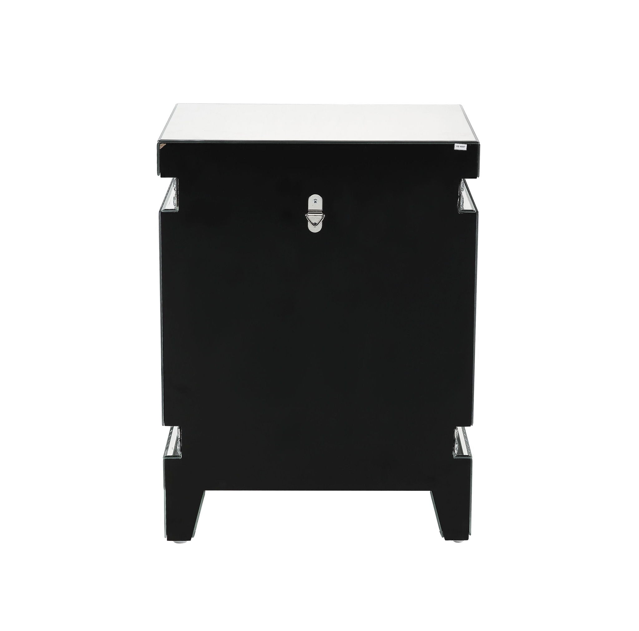 Lotus - Accent Table - Mirrored & Faux Ice Cube Crystals, alternate view 6 with wood construction