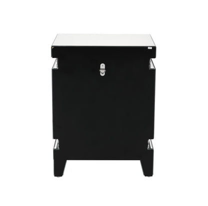 Lotus - Accent Table - Mirrored & Faux Ice Cube Crystals, alternate view 6 with wood construction