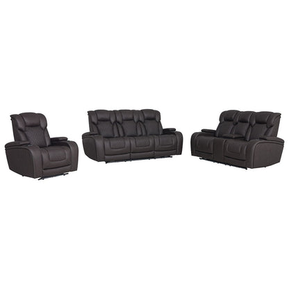 Wendell - Power Motion Loveseat With Console, Wireless Charger, Storage, USB & LED - Dark Gray