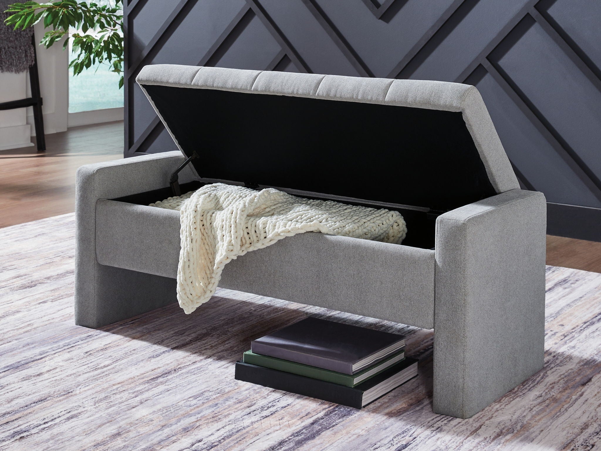 Akselman - Storage Bench - Gray - Signature Design by Ashley® - 5