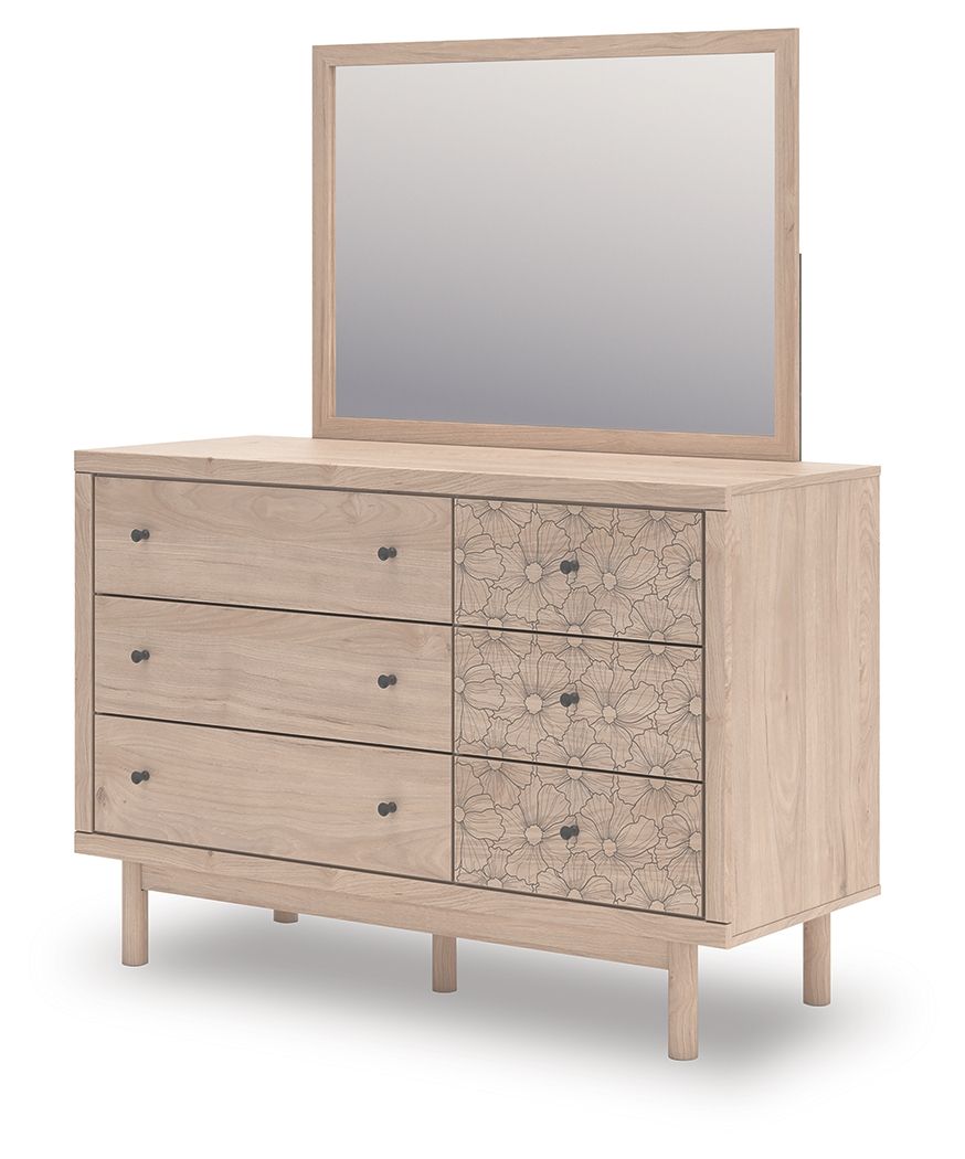 Arloster - 4 Pc. - Full Panel Storage Bed, Dresser, Mirror And Nightstand - Tan - Signature Design by Ashley® - 7