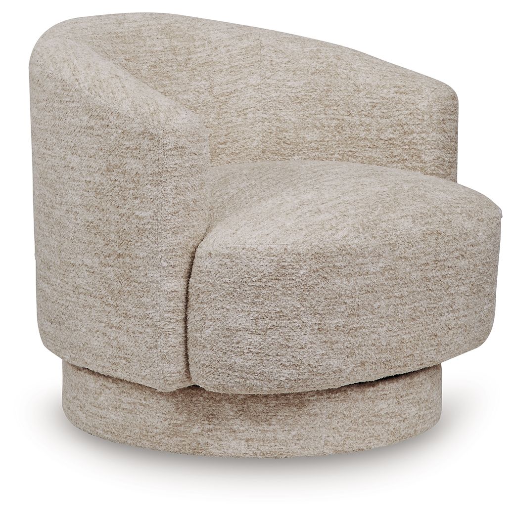Wardsor - Swivel Chair - Stone, product view with polyester fabric