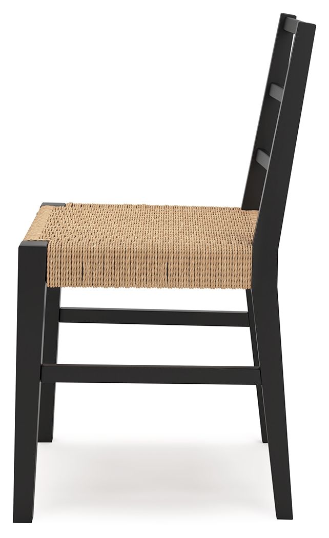Isanti - Dining Room Side Chair (Set of 2) - Light Brown / Black, alternate view 5 with solid wood