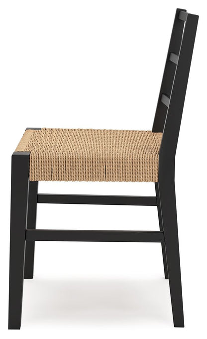 Isanti - Dining Room Side Chair (Set of 2) - Light Brown / Black, alternate view 5 with solid wood