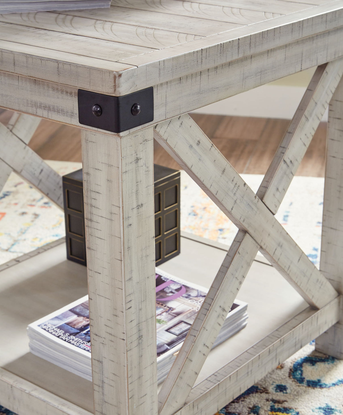 Carynhurst - Rectangular End Table - Whitewash, alternate view 6 with engineered wood