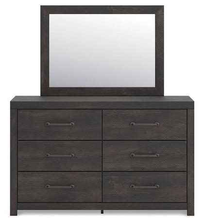 Hollivern - Dresser And Mirror - Dark Gray, alternate view 7 with linen fabric