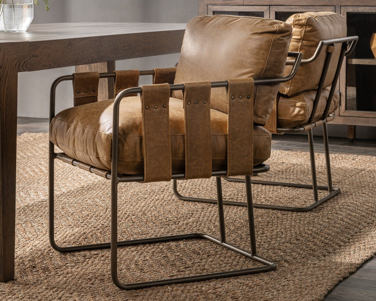 Strapling - Leather Dining Chair, alternate view 22 with top-grain leather