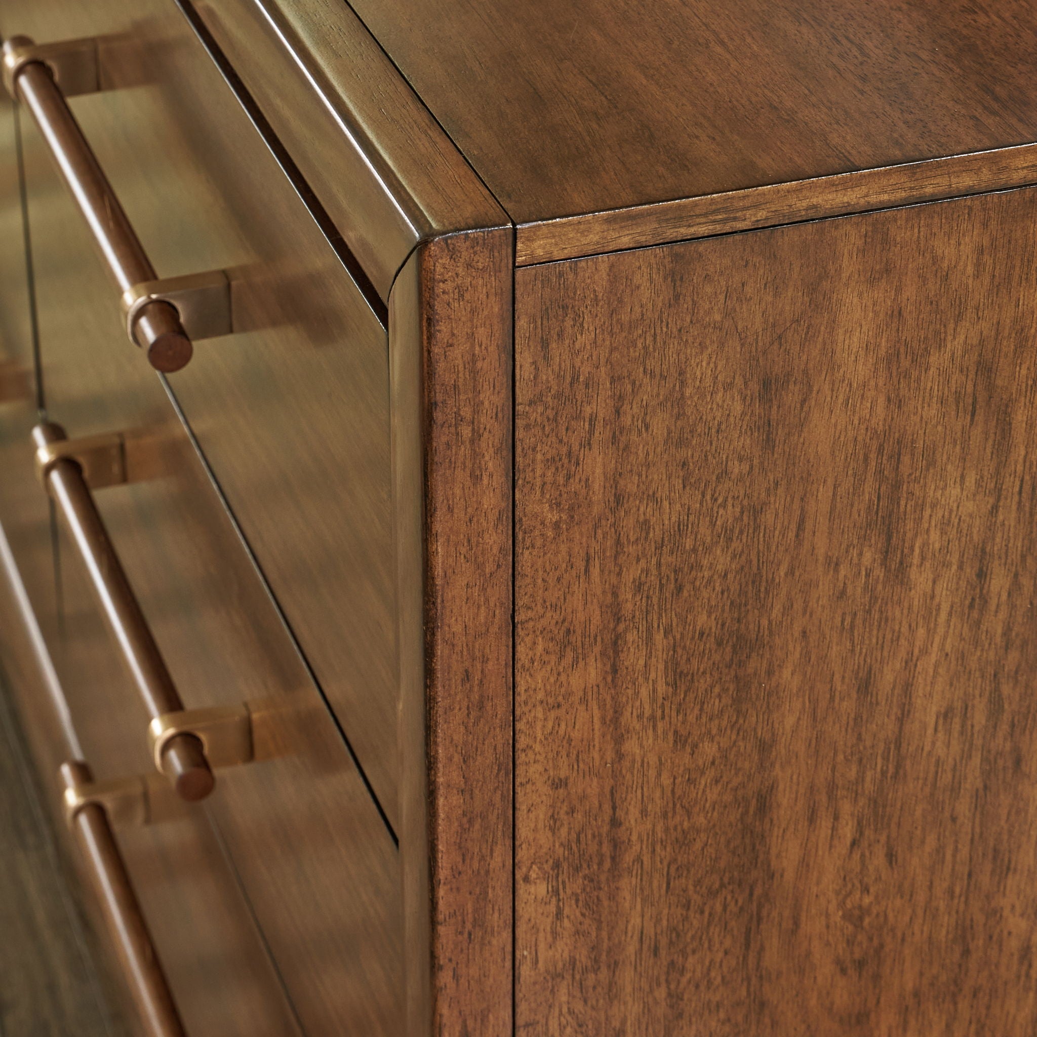 Lyncott - Dresser - Brown, alternate view 6 with wood construction