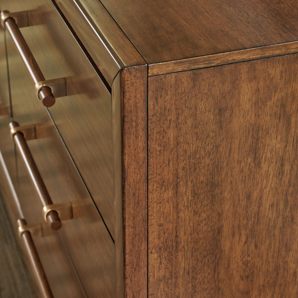 Lyncott - Dresser And Mirror - Brown, alternate view 5 with wood construction