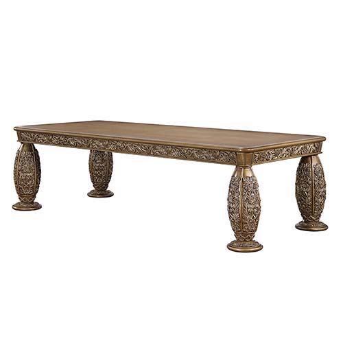 Constantine - Dining Table - Brown & Gold, product view with wood construction