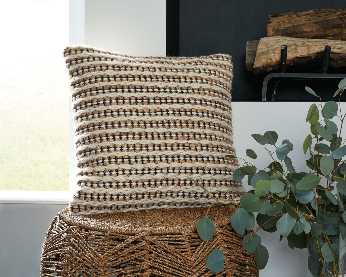 Nealington - Pillow (Set of 4) - Brown / Black / White, alternate view 5 with jute