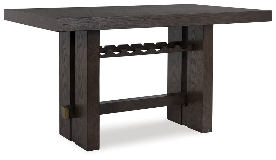 Burkhaus - Rectangular Dining Room Counter Table - Dark Brown, product view with engineered wood