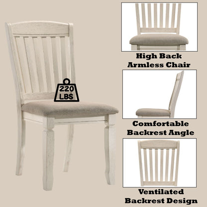 Fedele - Side Chair (Set of 2) - Tan Fabric & Cream, alternate view 6 with wood construction