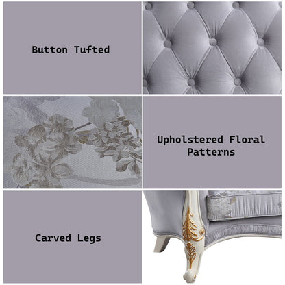 Galelvith - Sofa With 6 Pillows - Gray Fabric