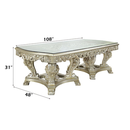 Sorina - Dining Table - Antique Gold, alternate view 7 with glass