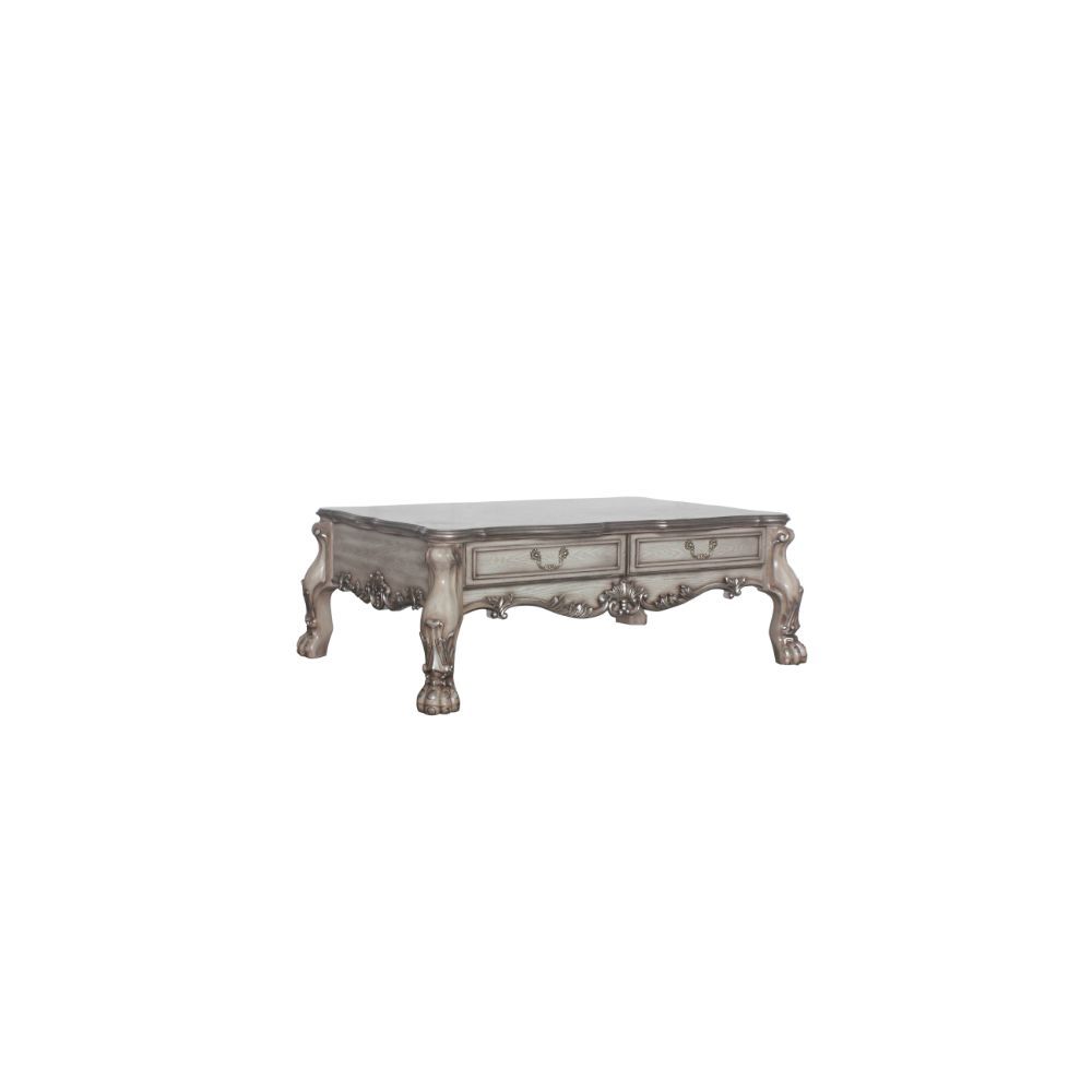 Dresden - 20" Coffee Table - Vintage Bone White, product view with wood construction