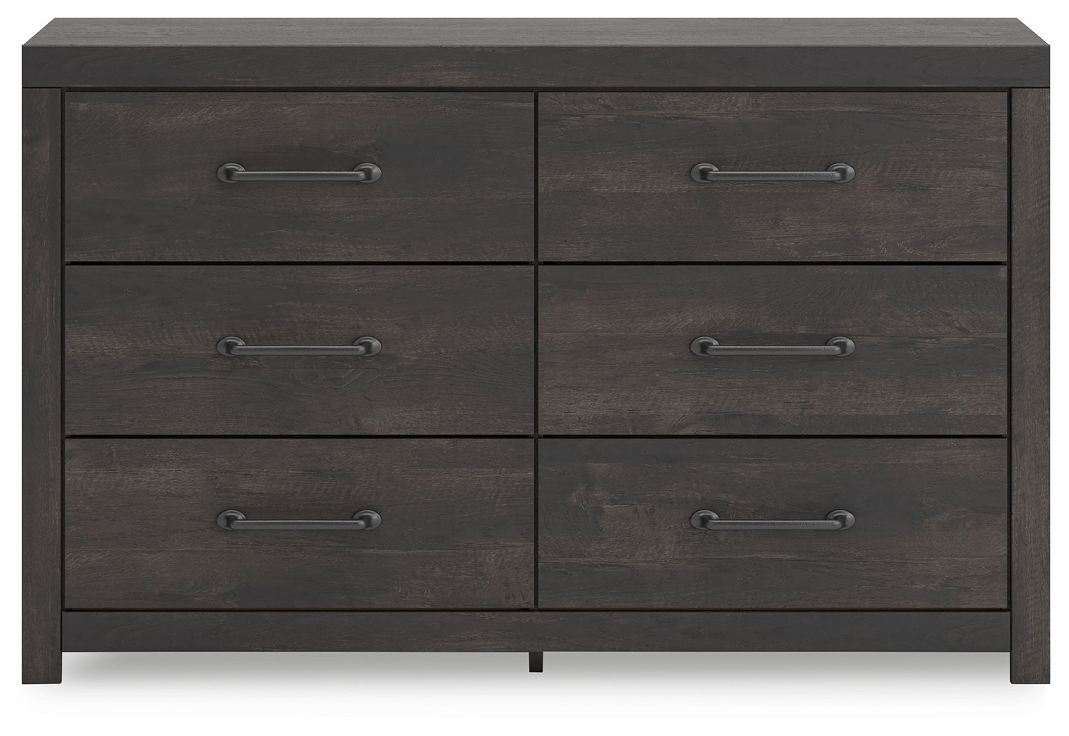 Hollivern - Six Drawer Dresser - Dark Gray, alternate view 8 with linen fabric