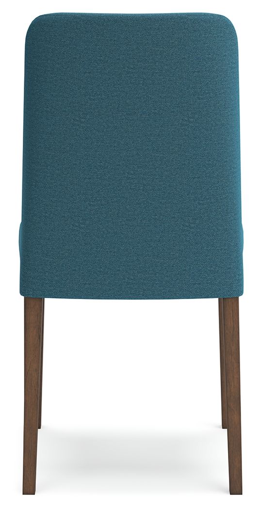 Lyncott - Dining Uph Side Chair (Set of 2) - Blue / Brown, alternate view 7 with polyester fabric