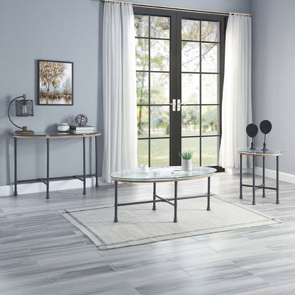 Brantley - End Table - Clear Glass & Sandy Gray, alternate view 5 with metal