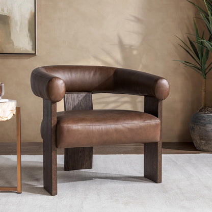 Julina - Accent Chair - Rich Cocoa, alternate view 7 with top-grain leather