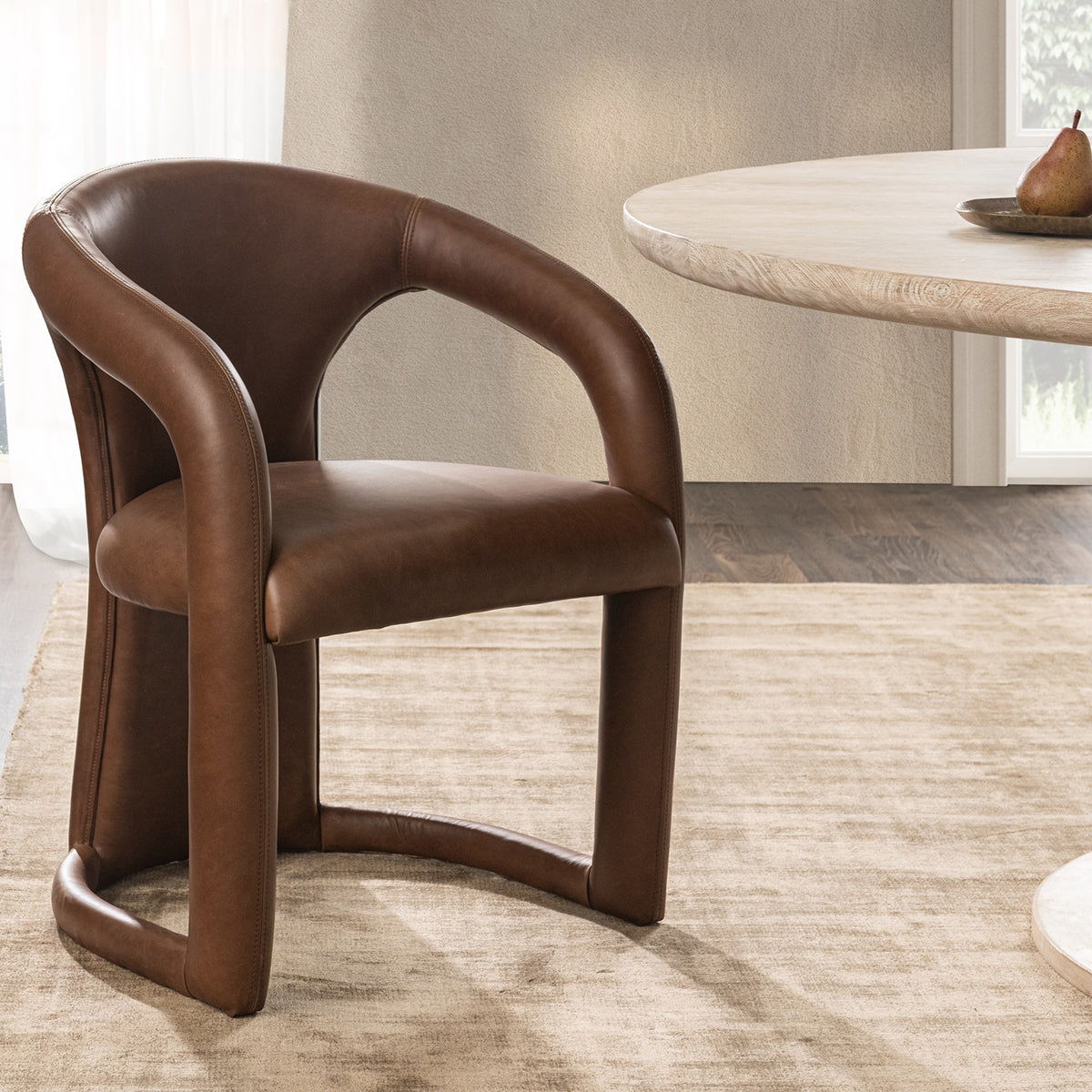 Archie - Dining Chair, alternate view 15 with leather upholstery