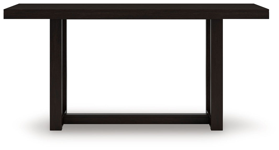 Neymorton - Rectangular Dining Room Counter Table - Dark Grayish Brown, alternate view 2 with wood construction