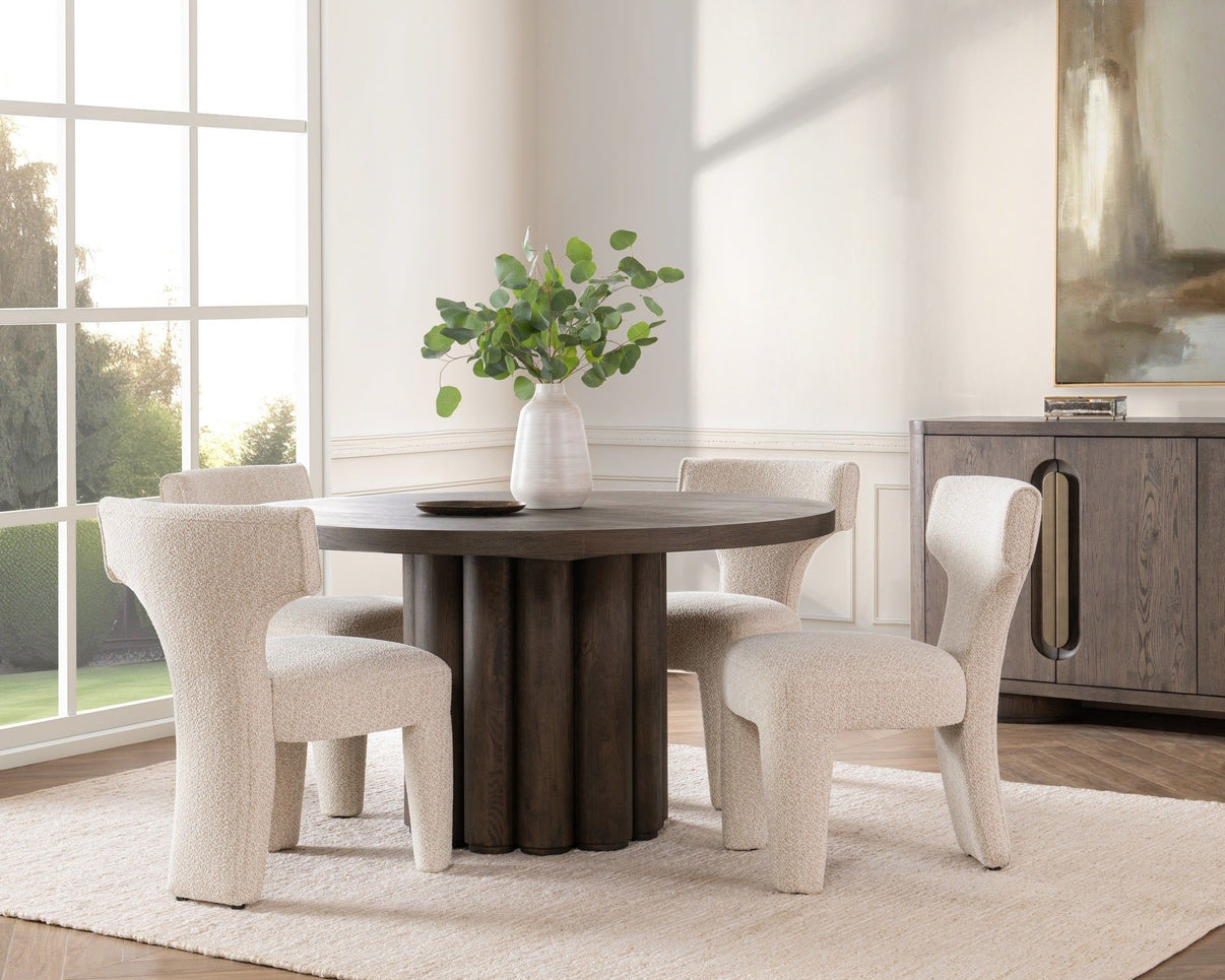 Tiber - Round Dining Table, alternate view 23 with solid wood