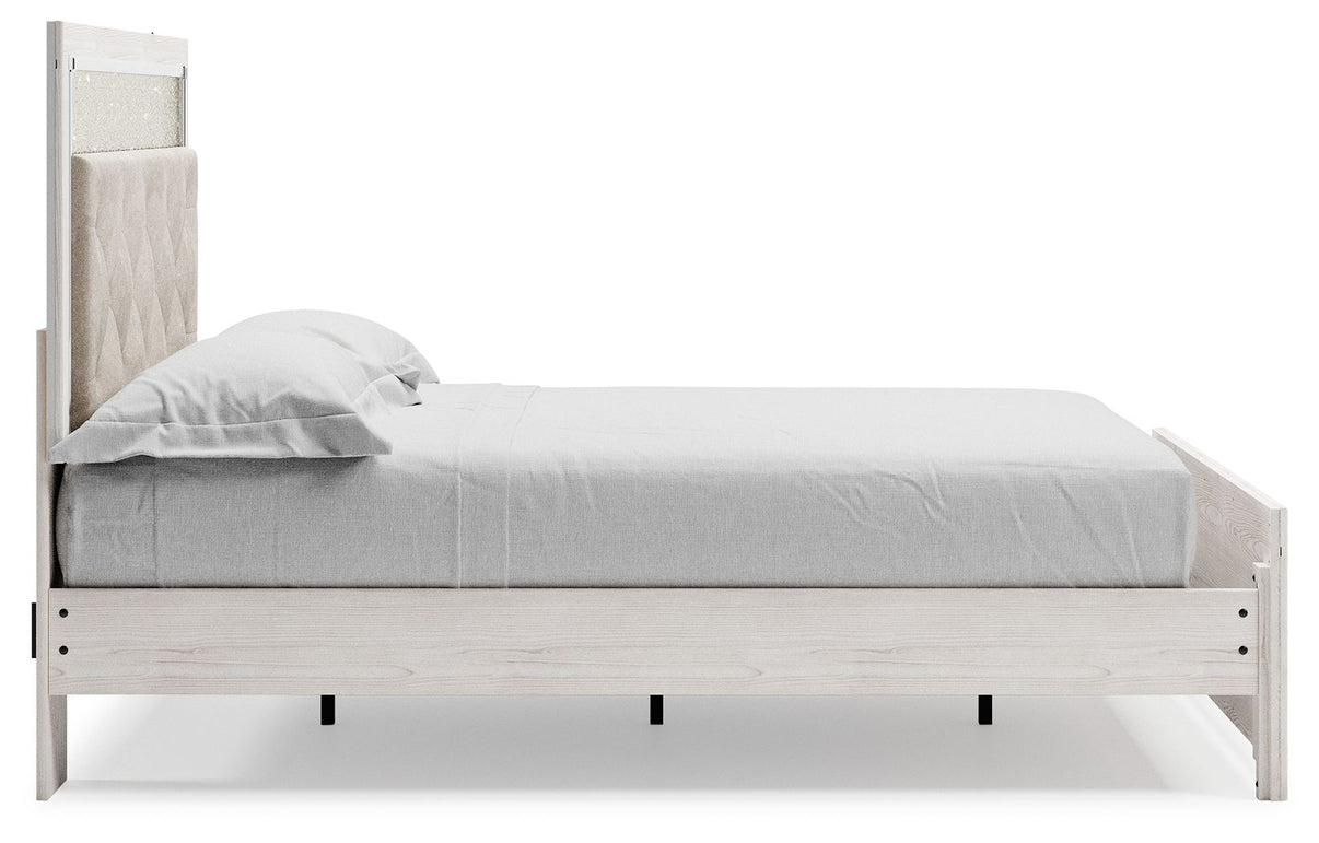 Altyra - Queen Panel Bed With Roll Slats - White, alternate view 4 with polyester fabric