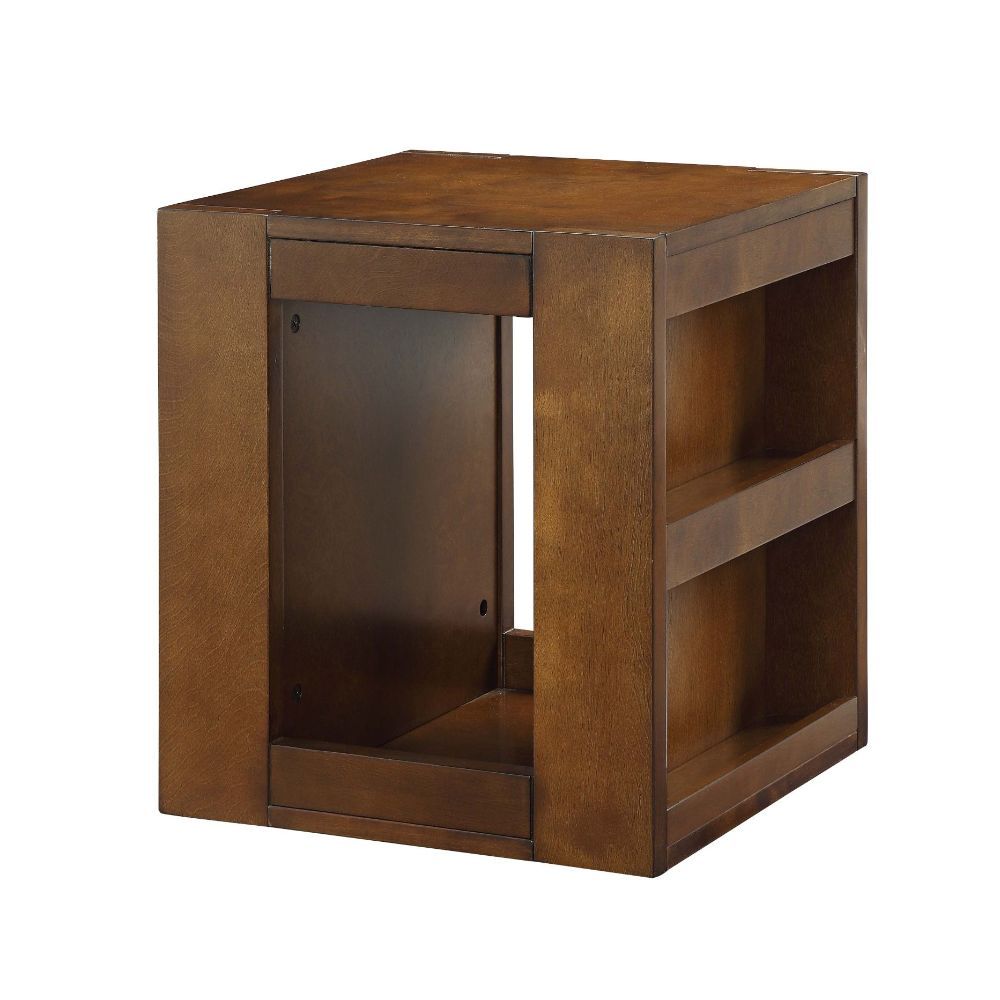 Pisanio - 22" End Table - Espresso, product view with wood construction