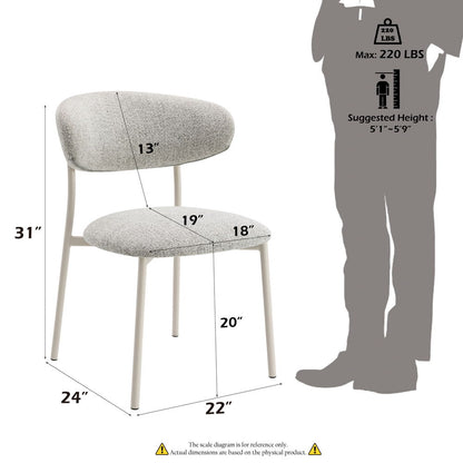 Kalam - Side Chair (Set of 2) - Gray Fabric & Beige