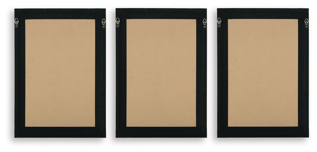 Huddwick Wall Art Set (Set of 3) Linen / Black, gallery image 5