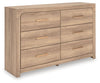 Kinlanni - Six Drawer Dresser, product view with wood construction