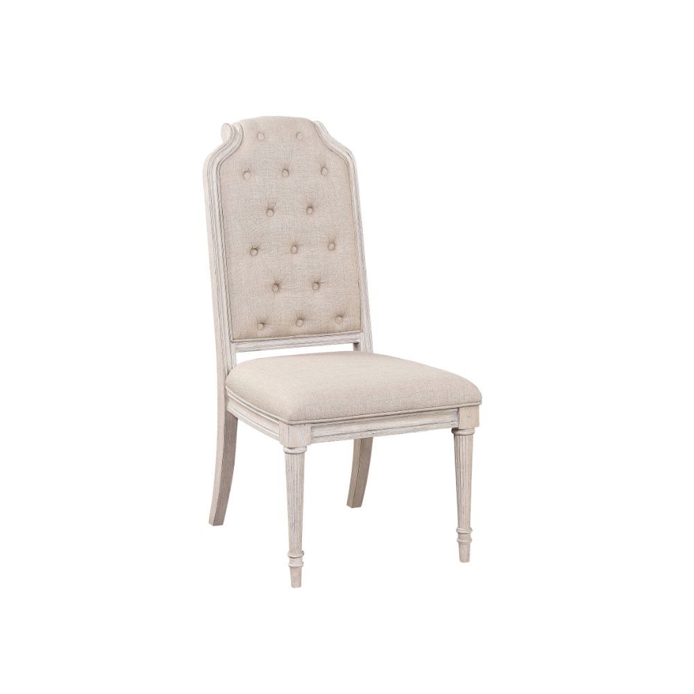 Wynsor - Side Chair (Set of 2) - Antique White, product view with wood construction