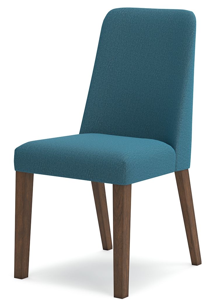 Lyncott - Dining Uph Side Chair (Set of 2) - Blue / Brown, alternate view 8 with polyester fabric