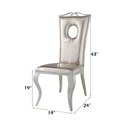 Cyrene - Glam - Side Chair, alternate view 10 with leather upholstery