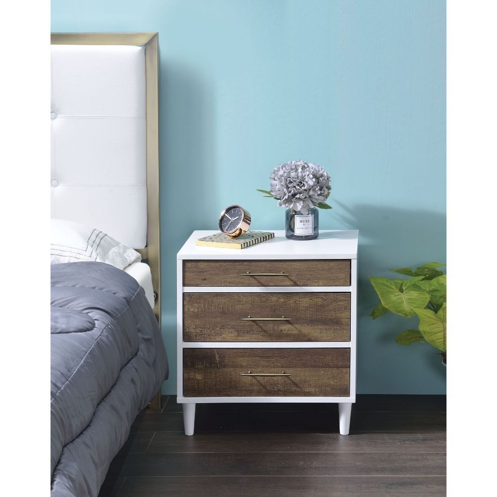 Lurel - Accent Table - White & Weathered Oak, product view with wood construction