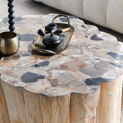 Norwest - Petrified Wood Coffee Table - Natural, alternate view 6 with stone