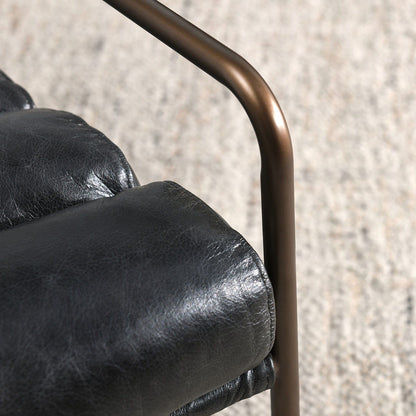 Argo - Accent Chair - Jet Black, alternate view 7 with top-grain leather