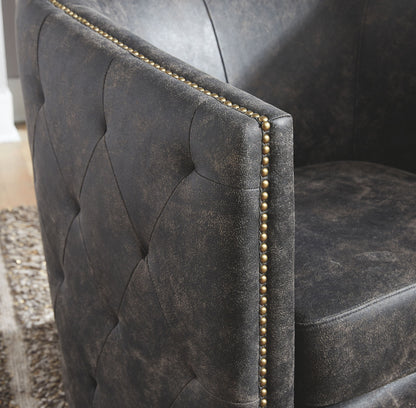 Brentlow - Swivel Accent Chair, alternate view 11 with faux leather